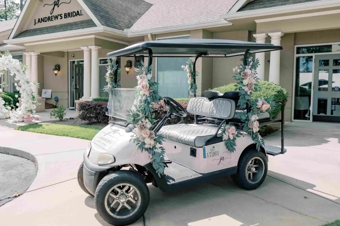 jax the golfcart of j andrew's bridal