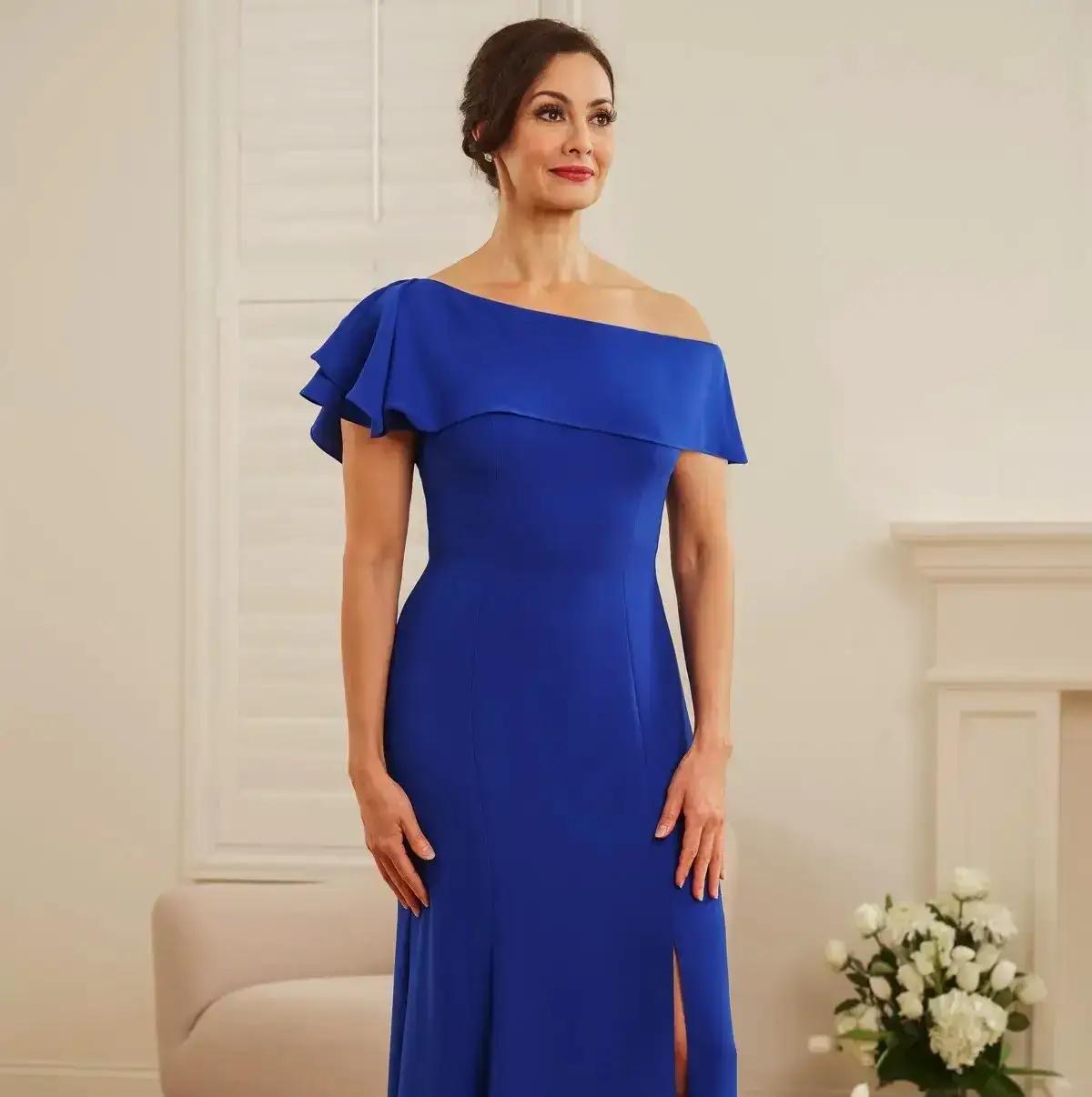 mother of the bride dress in navy color