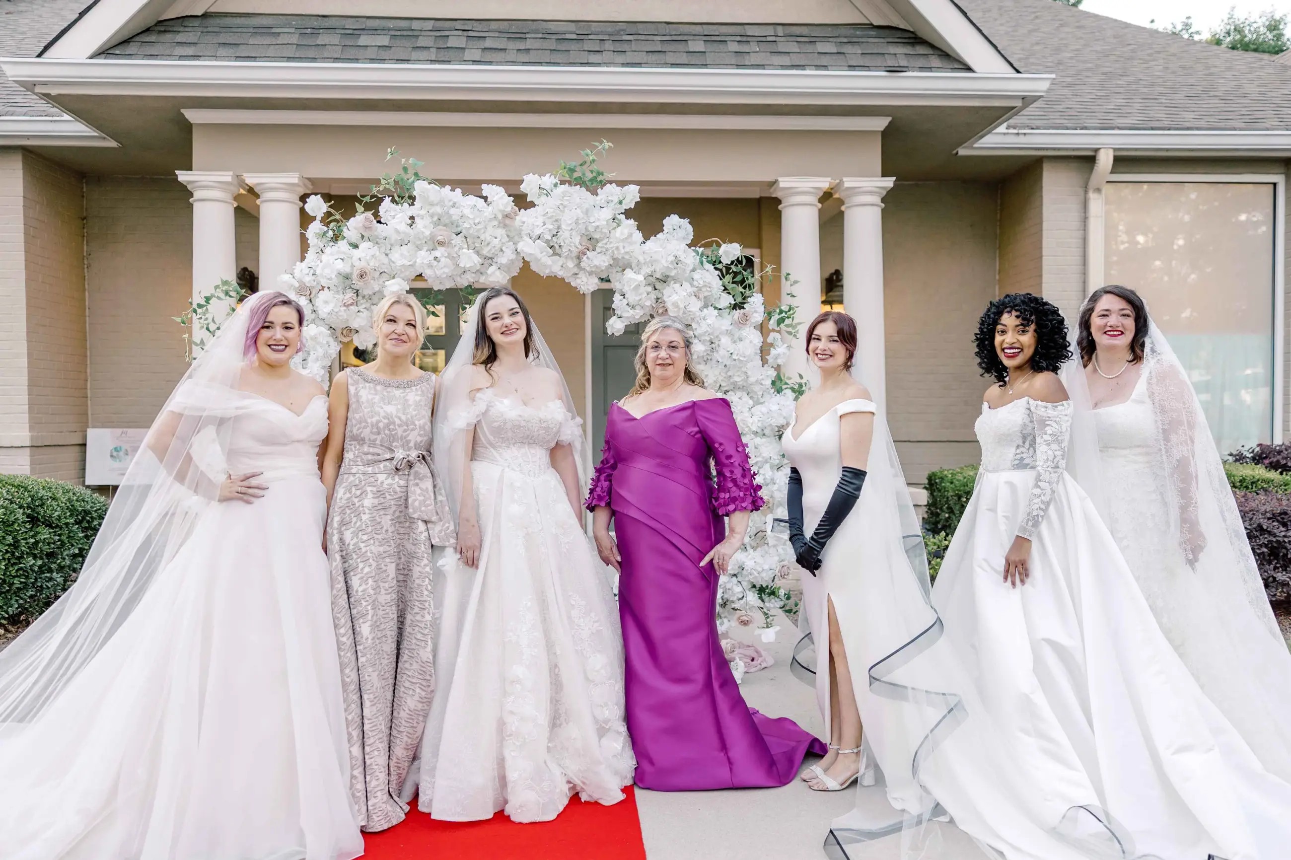 models wearing wisdom and willow gowns