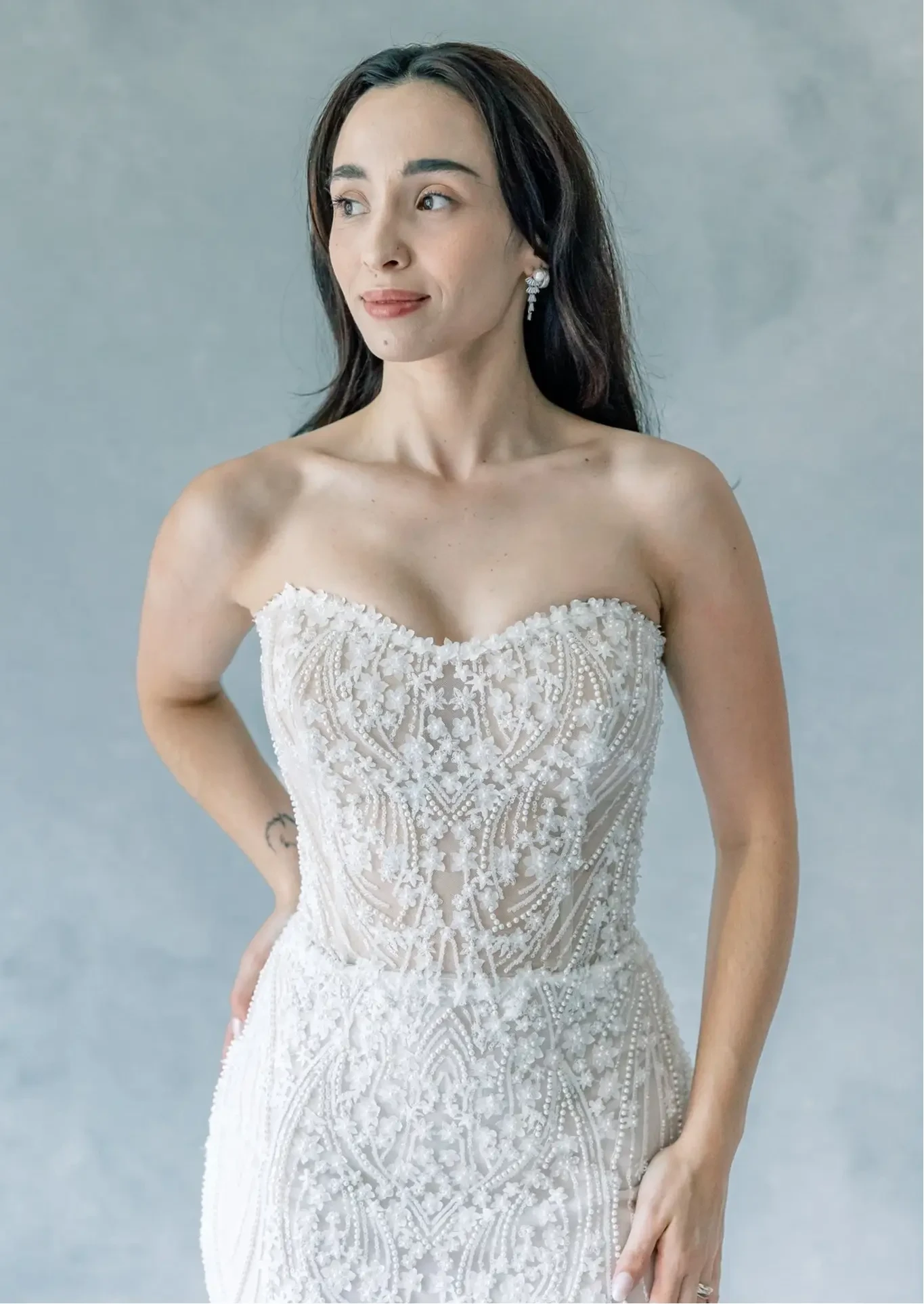 Model wearing a aline dress