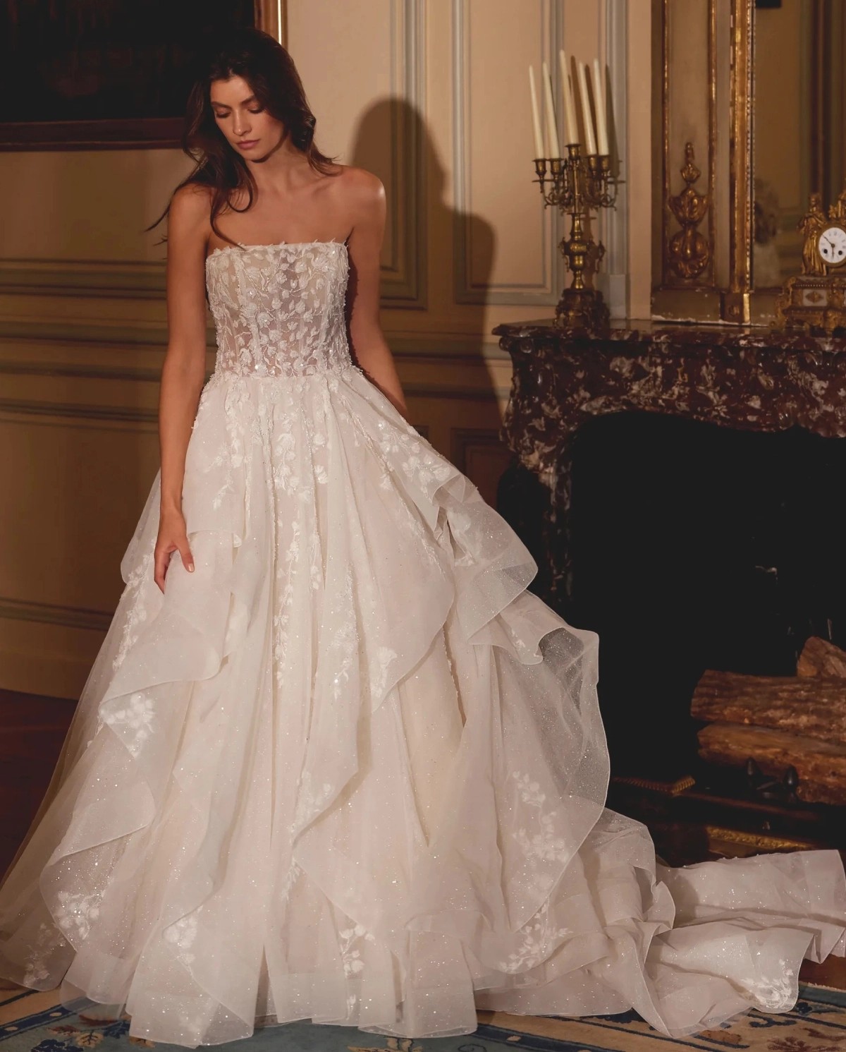 Model wearing a ballgown dress