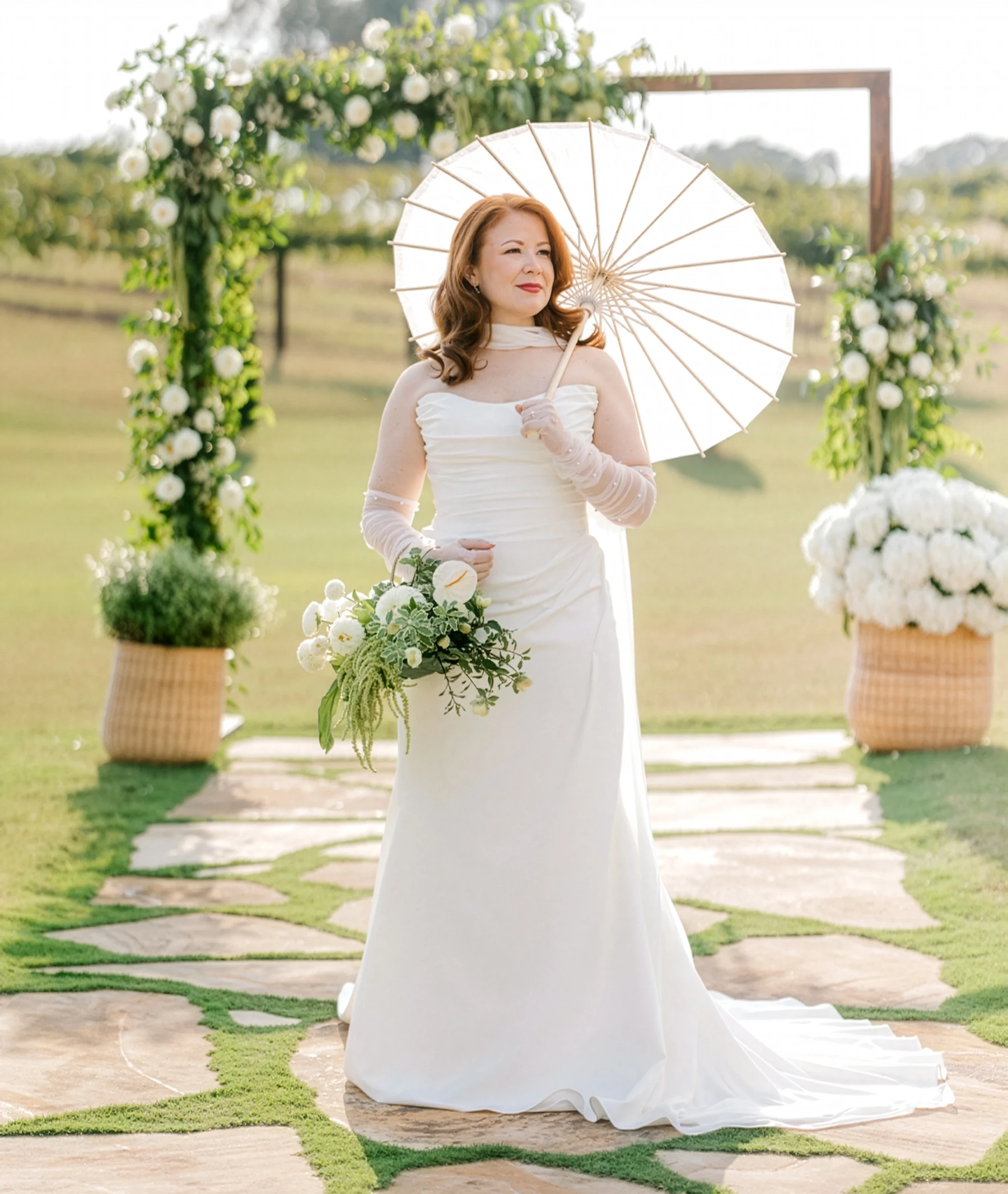 model wearing a wisdom and willow gown