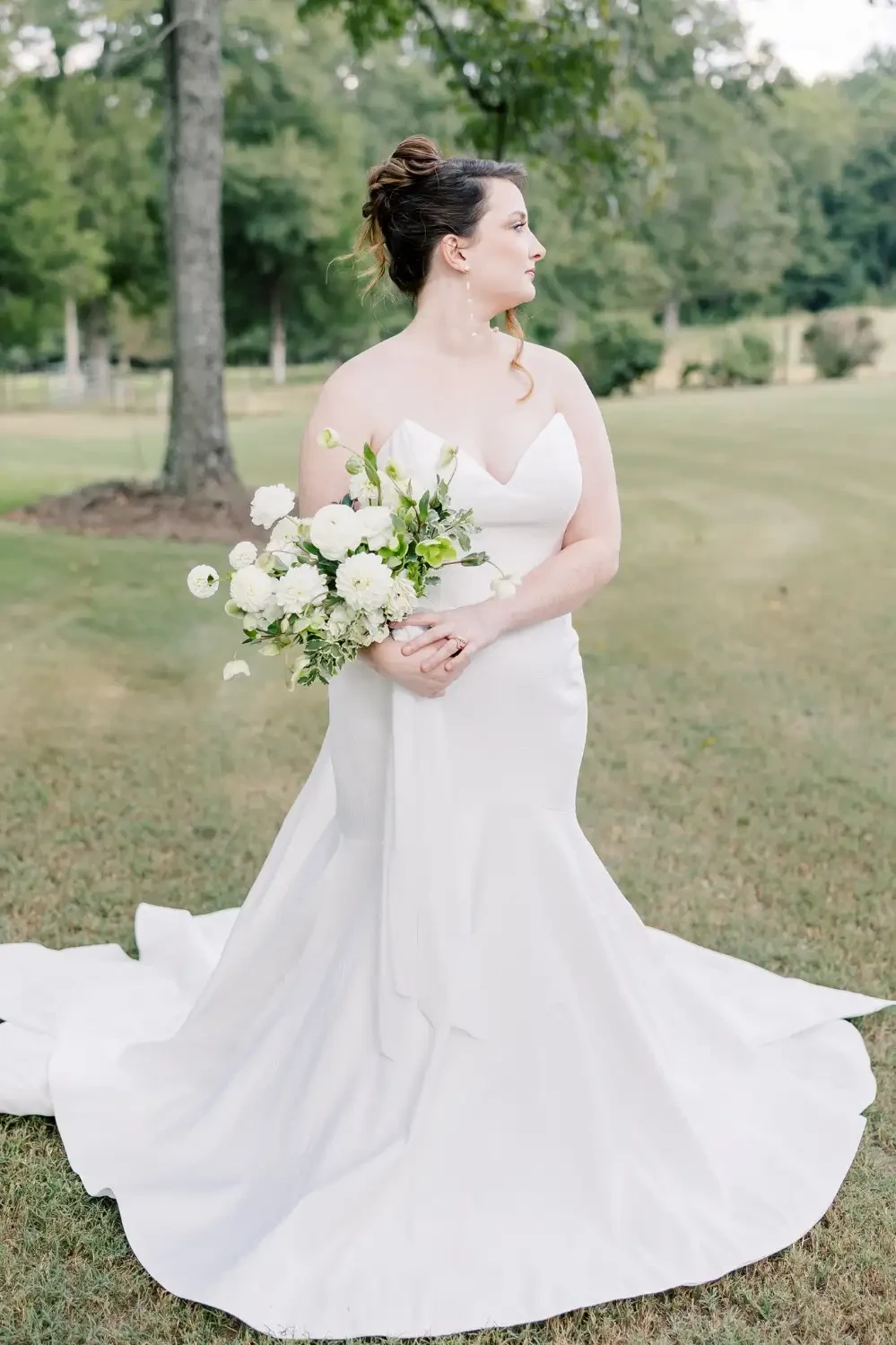 model wearing a wedding gown