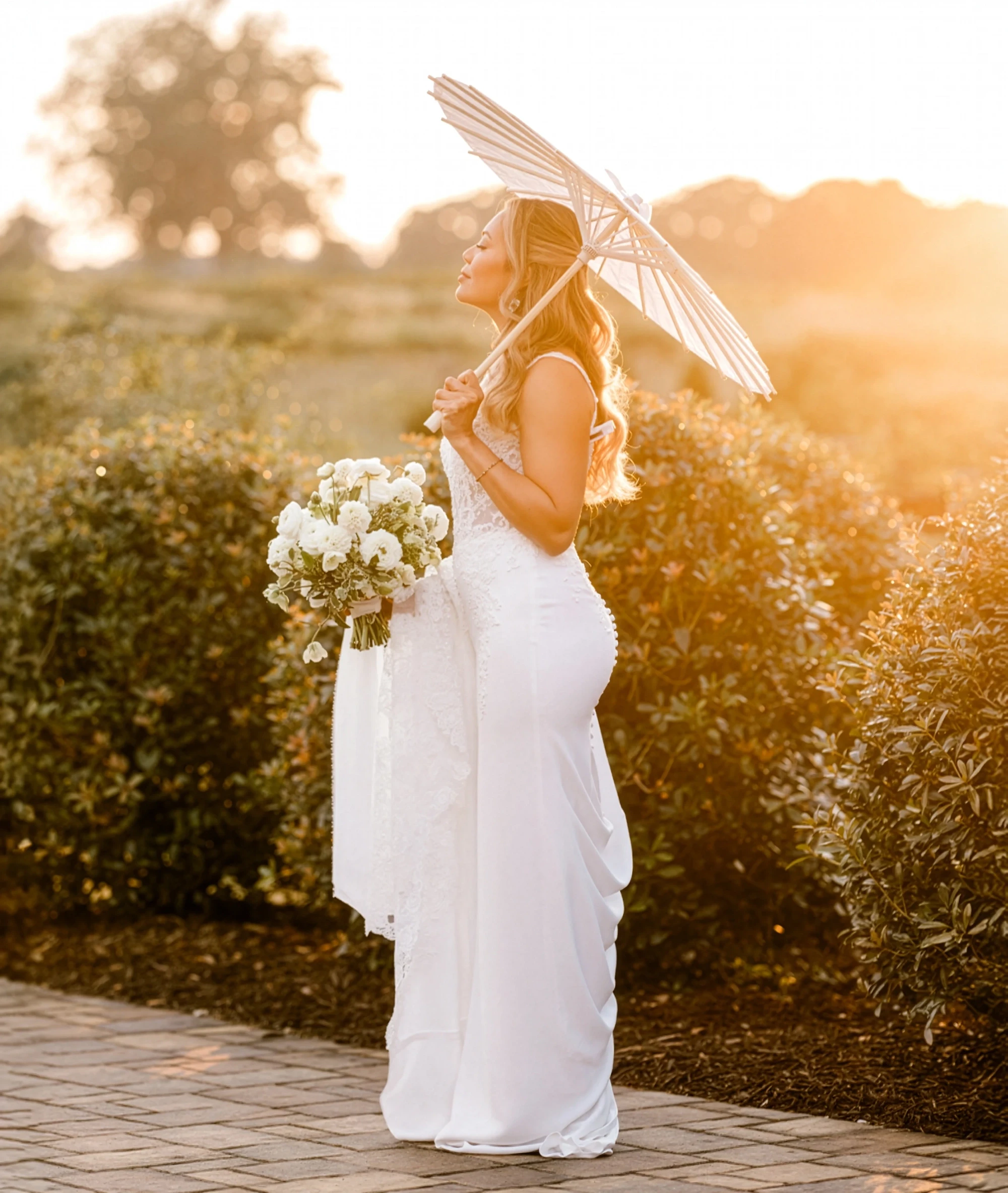 model wearing a wisdom and willow gown