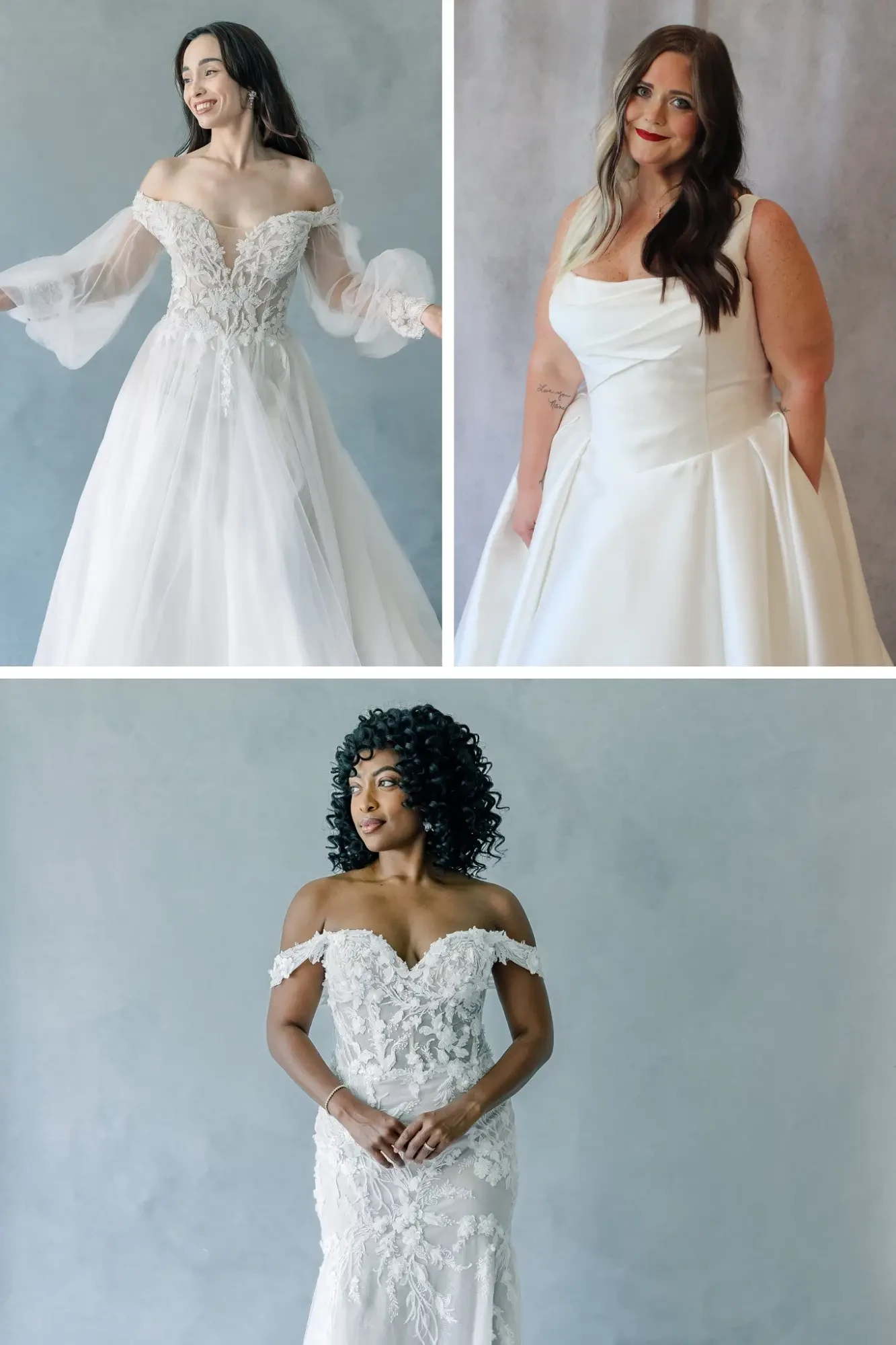model wearing mermaid white brial gown