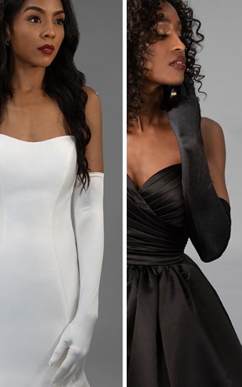 Grace & Goddess Carson Gloves #0 default Black Ivory thumbnail