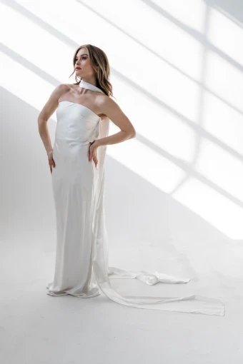 Heirloom Bridal Bridal Scarf | Charmeuse #0 default Ivory thumbnail