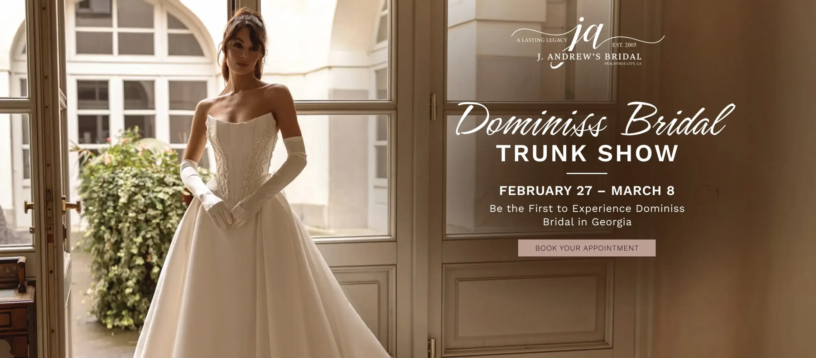 dominiss bridal trunk show banner 2026