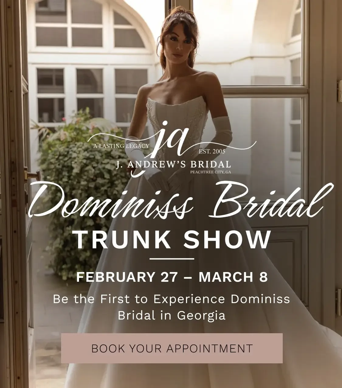 dominiss bridal trunk show banner 2026
