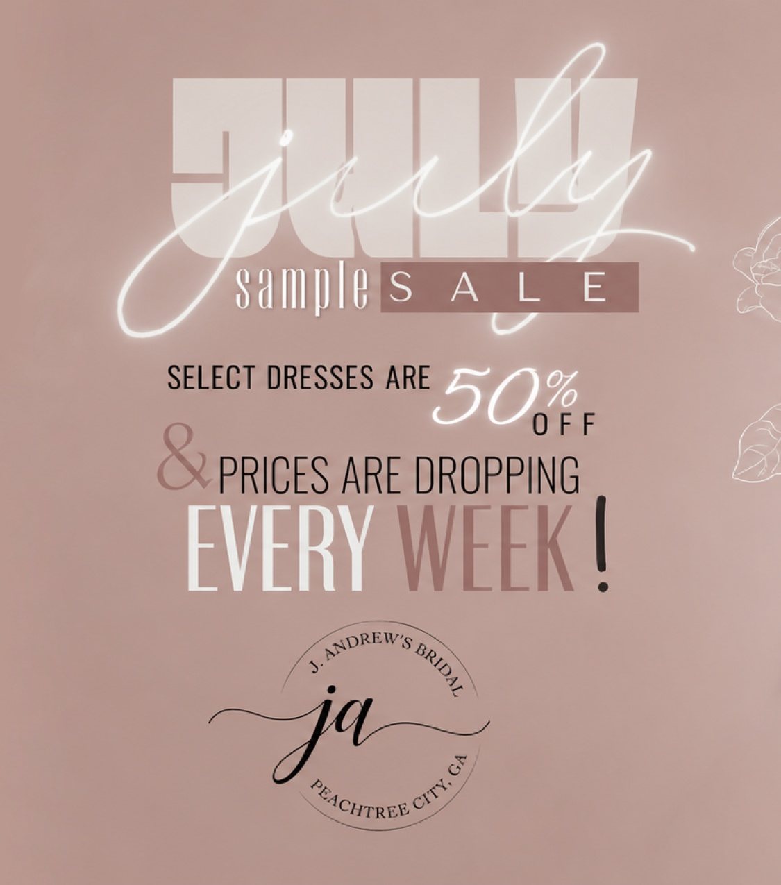 july sample sale banner 2026